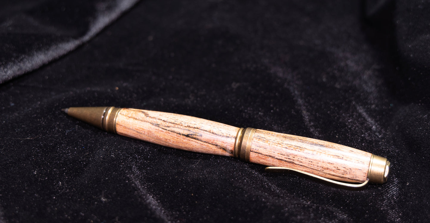Antique Brass Cigar pen with spalted Jatoba