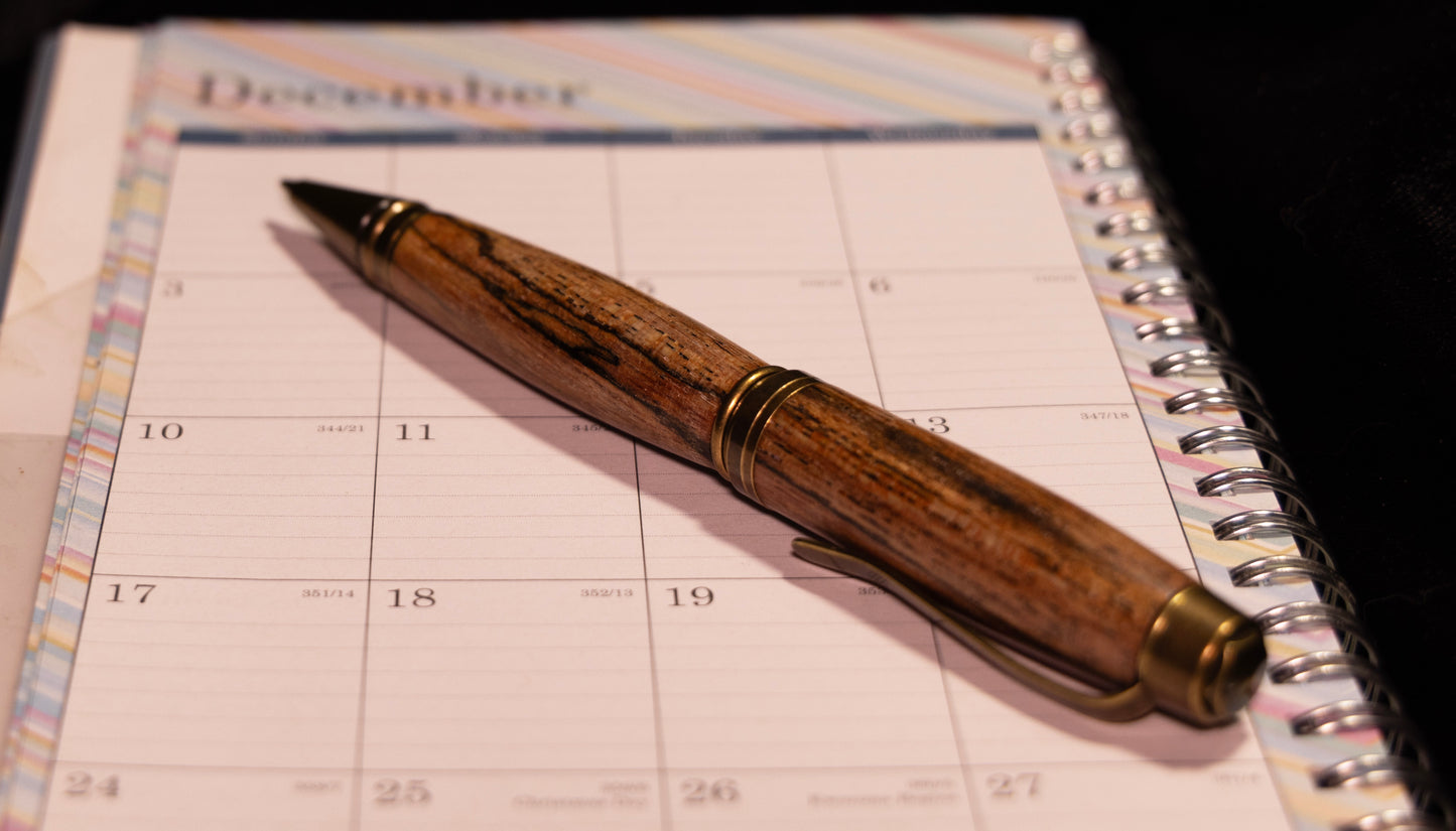 Antique Brass Cigar pen with spalted Jatoba