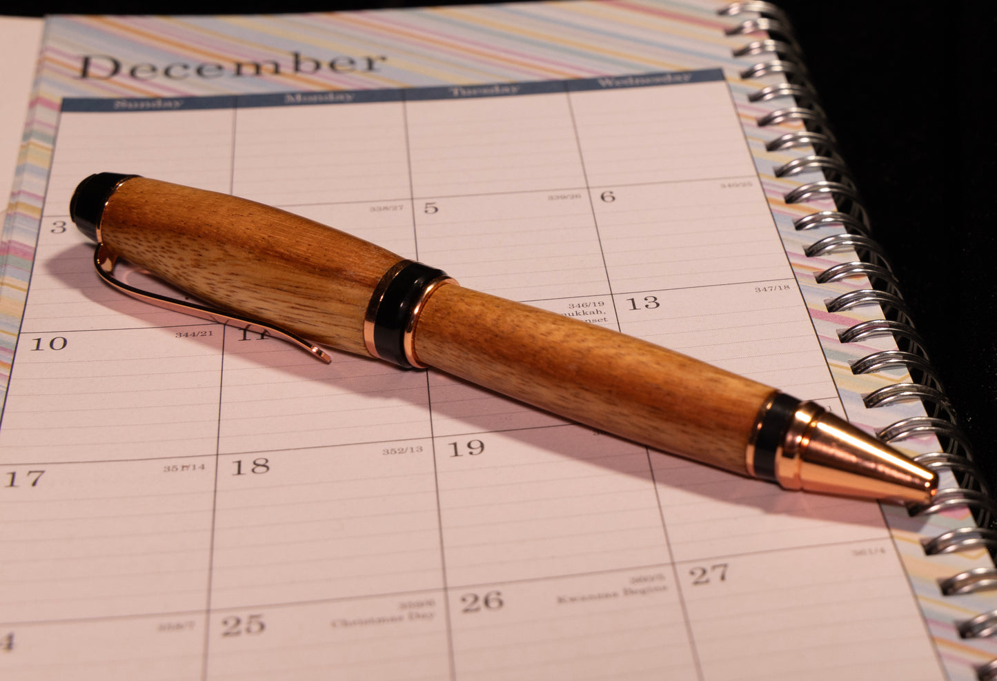 Copper trimmed Cigar Pen with Granadillis wood barrel