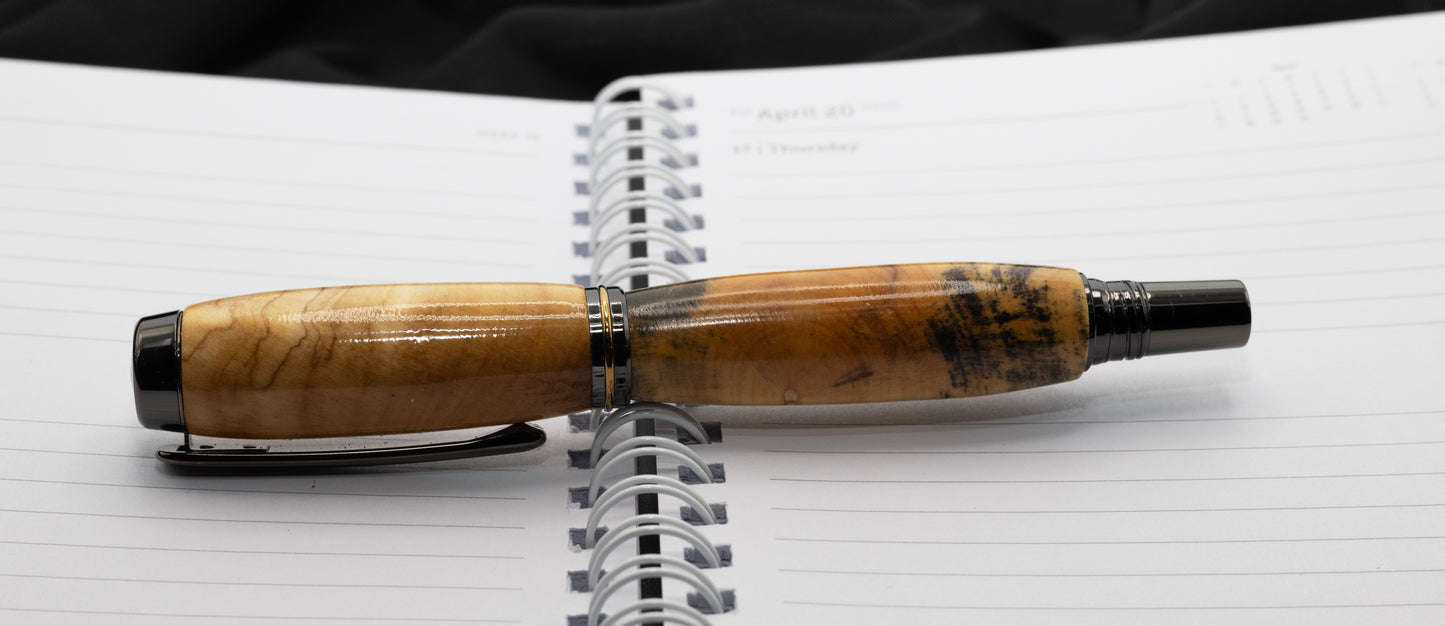 Blonde Buckeye Burl on a C series Rollerball gunmetal and TI gold